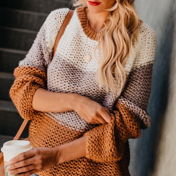 Caramel Colorblock Pullover - Picture 5 of 8